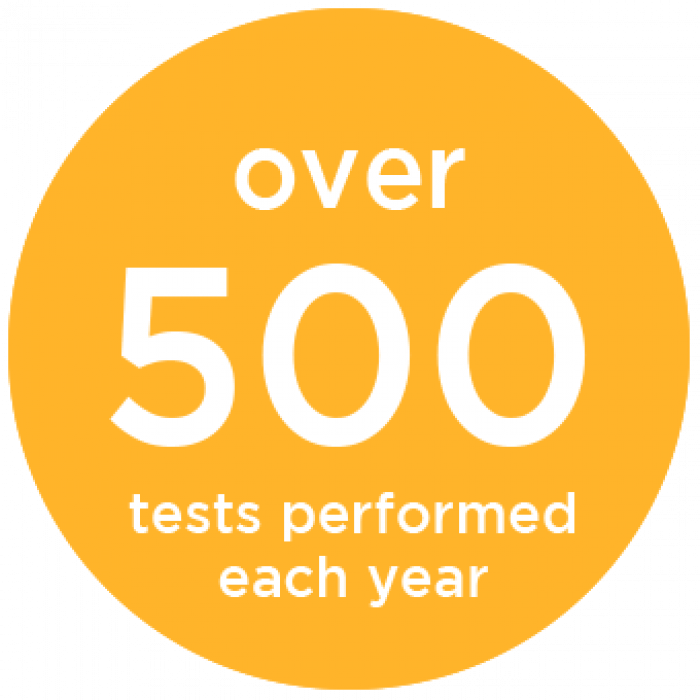 Over 500 test performed each year.