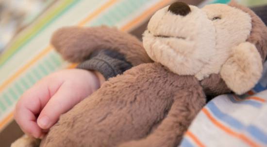 child hand holding teddy bear, ways to prepare and comfort your child