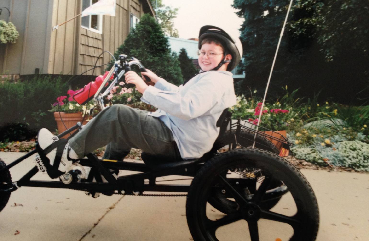 Robert Favorite as a young child on a bike